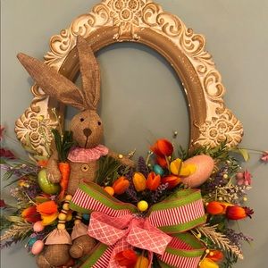 NWT Distressed Frame W/Bunny. Wall Hanging